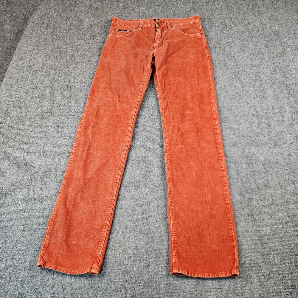 Hugo Boss Maine1-10 Mens Rust Orange Corduroy Pants Regular Fit Stretch 30